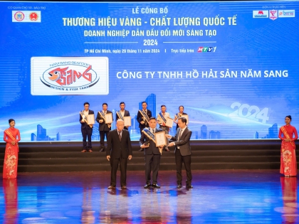 HỒ HẢI SẢN NĂM SANG ĐẠT TOP 100 THƯƠNG HIỆU VÀNG CHẤT LƯỢNG QUỐC TẾ