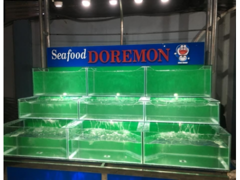 Thi công hồ hải sản - Seafood Doremon