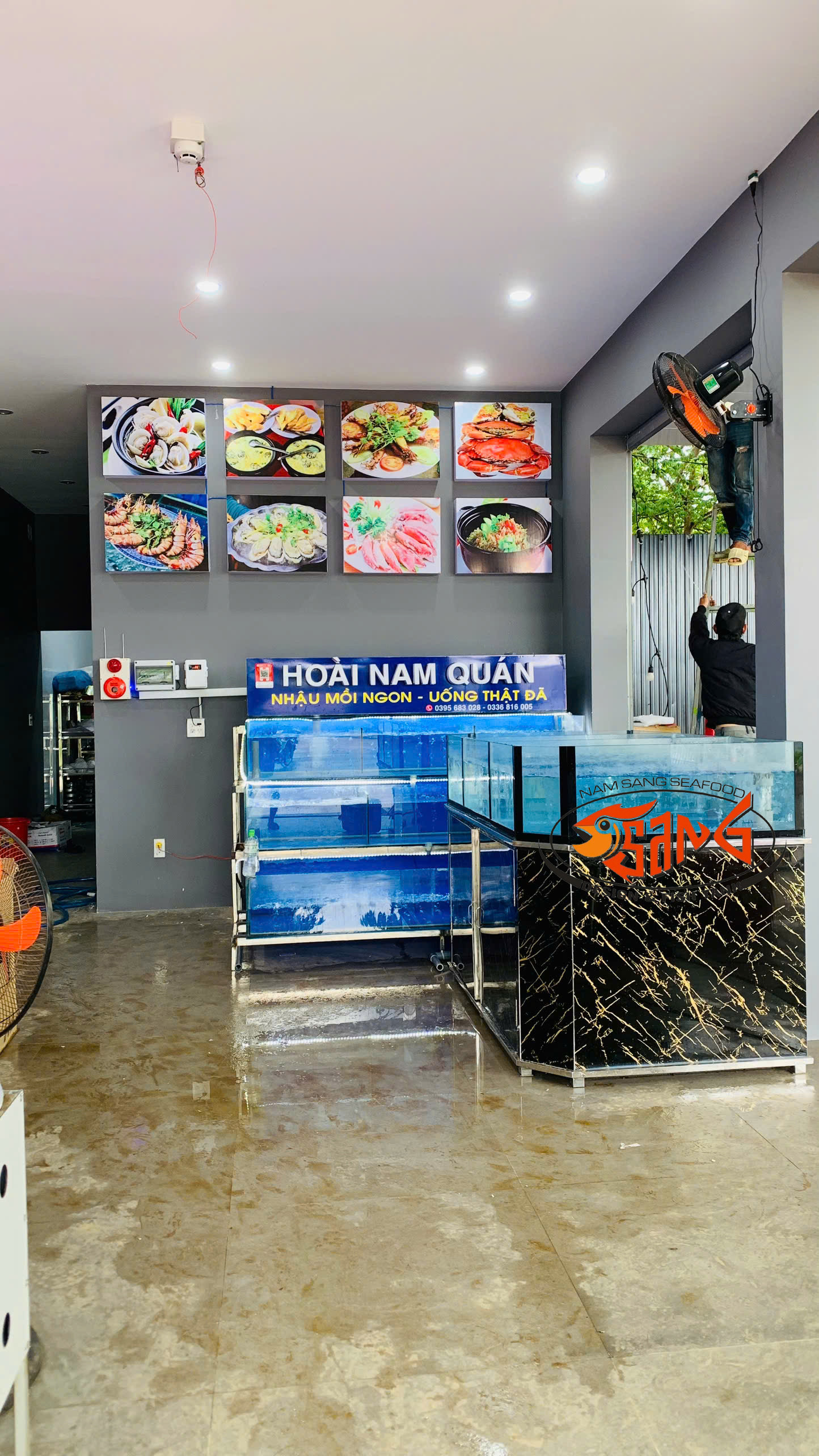 thi công hồ hải sản tại bình định